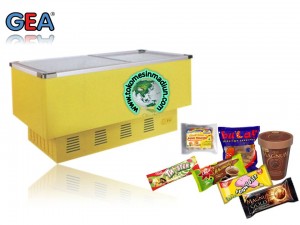 freezer display kaca datar